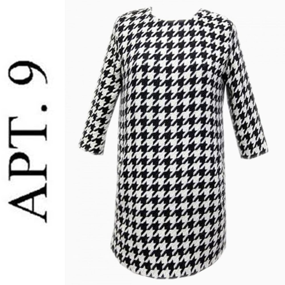 Apt 9 * Houndstooth Herringbone Midi Exposed Zip … - image 1
